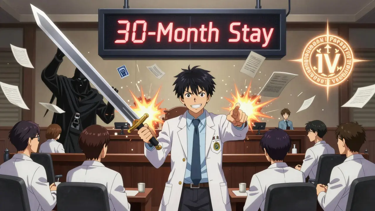 A legal battle between generic drug makers and a patent-wielding pharmaceutical giant with a countdown timer in the background.